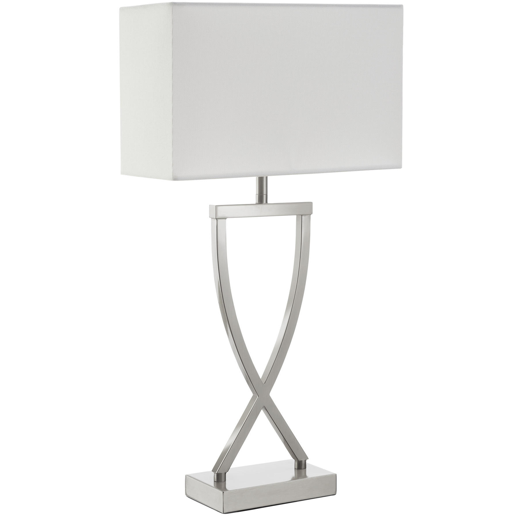 TISCHLEUCHTE Avina,27 x 12 x 51,5 cm,nickelfarben - Nickelfarben, Metall (12/27/51.5cm) - tectake
