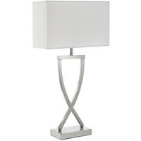 TISCHLEUCHTE Avina,27 x 12 x 51,5 cm,nickelfarben - Nickelfarben, Metall (12/27/51.5cm) - tectake