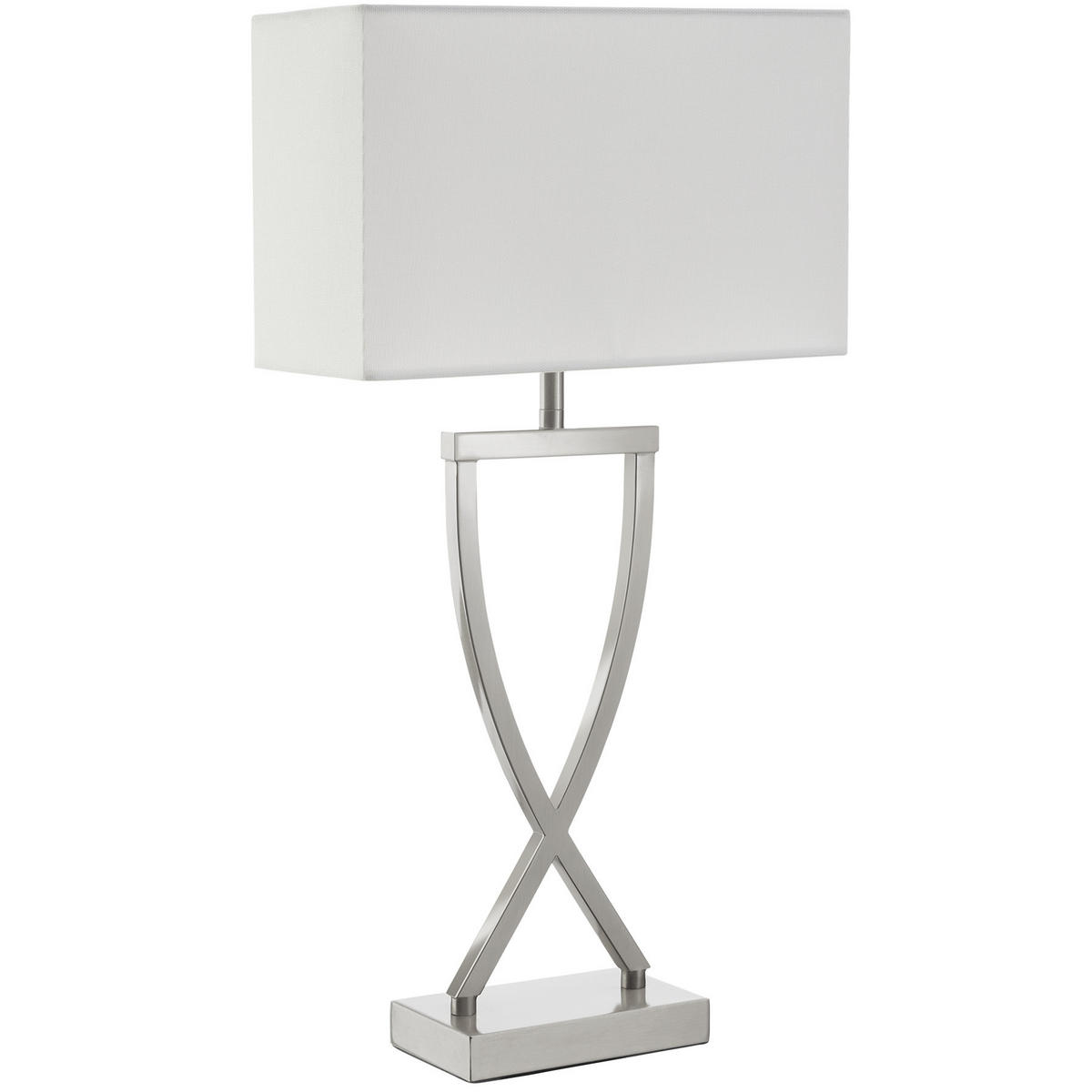 TISCHLEUCHTE Avina,27 x 12 x 51,5 cm,nickelfarben - Nickelfarben, Metall (12/27/51.5cm) - tectake