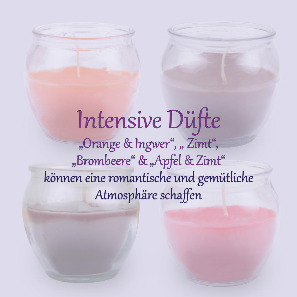 DUFTKERZEN "Selection" - 4 Kerzen im Mix Winter Spice - Multicolor/Orange, Naturmaterialien (5.8/6cm)
