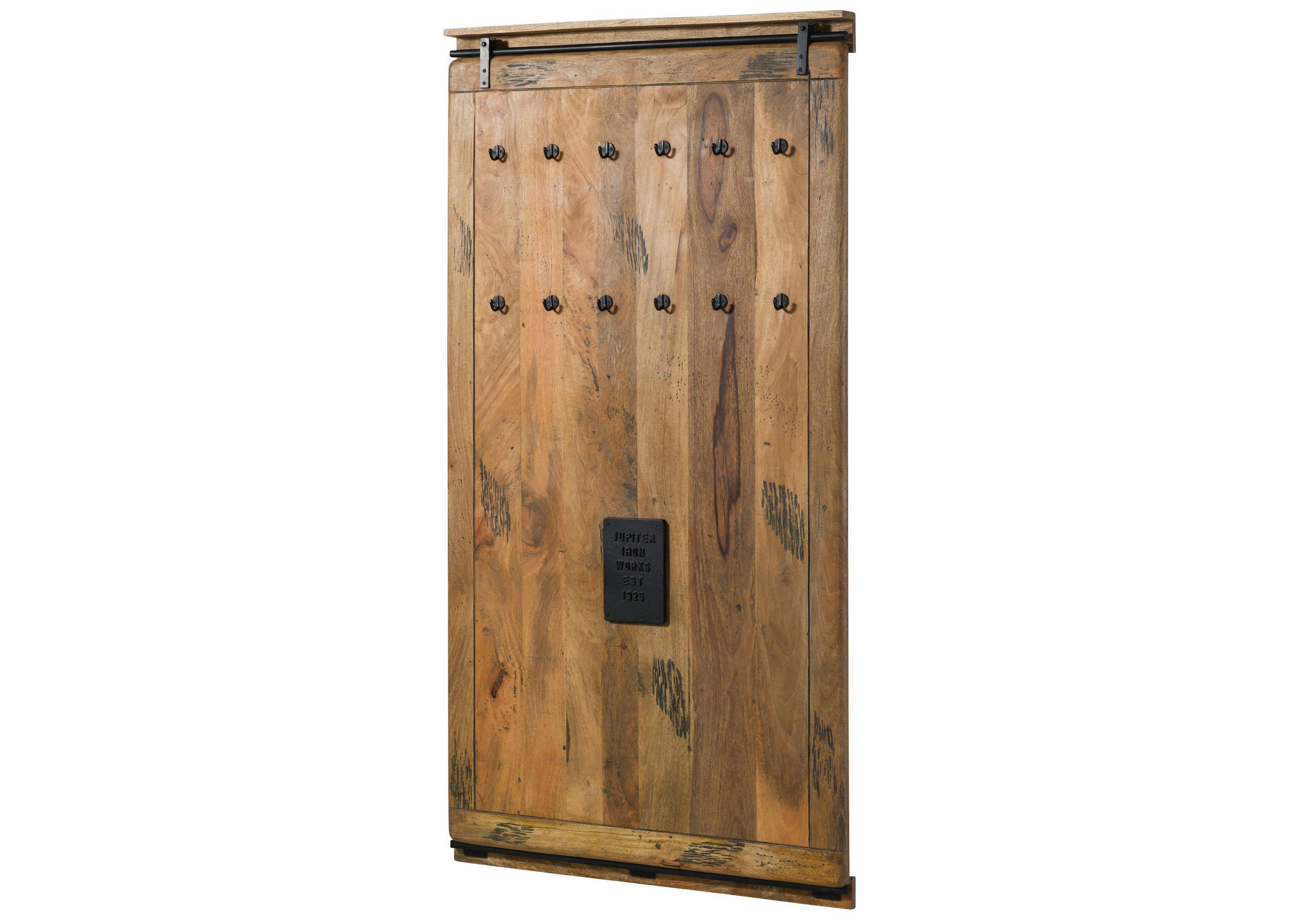 WANDGARDEROBE Mango 100x8x190 natur lackiert RAILWAY #1008 - Naturfarben, Holz (100/190/8cm) - Massivmoebel24