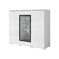KOMMODE Vera 120 - Weiß Hochglanz/Silberfarben, Holzwerkstoff/Kunststoff (120/104/40cm) - MIRJAN24