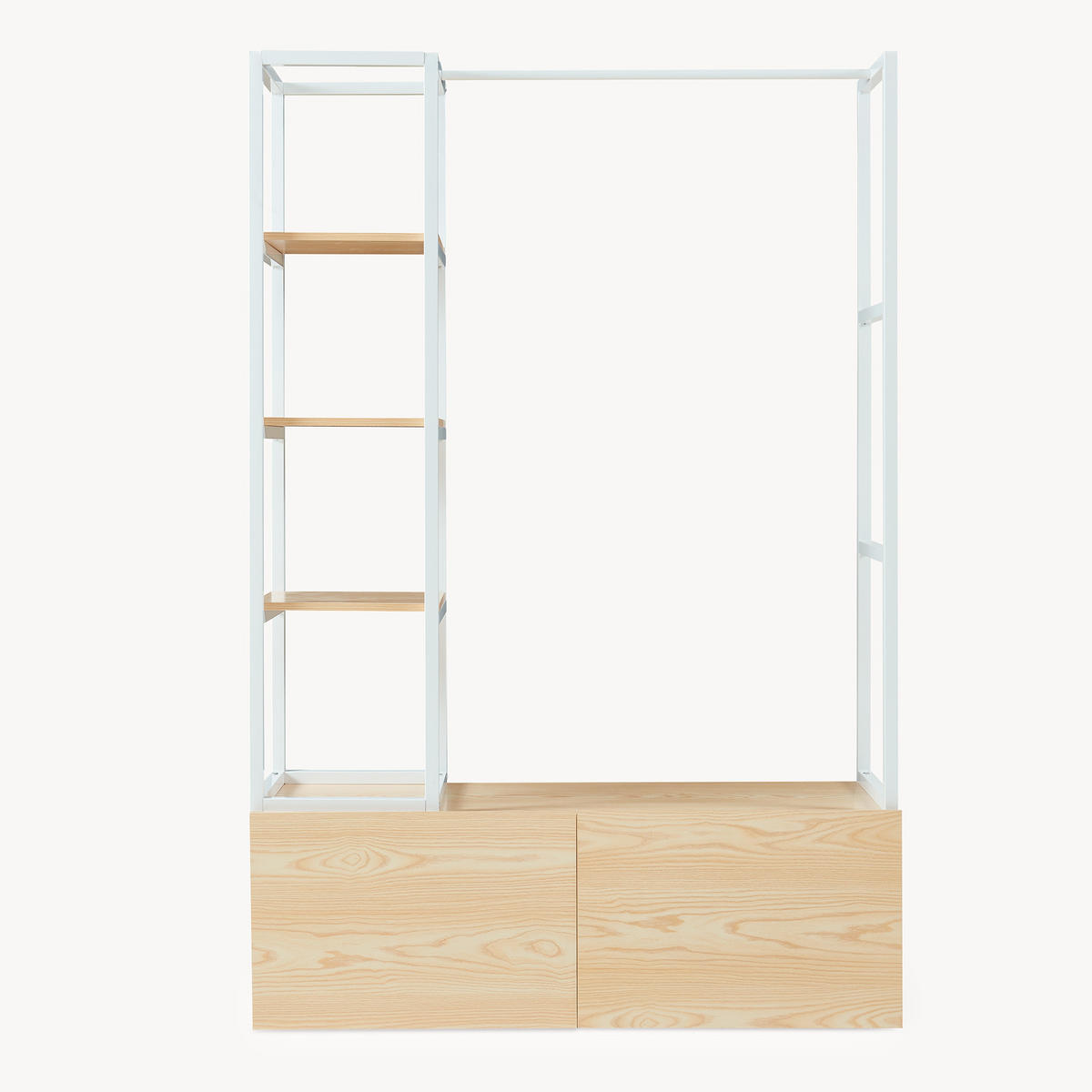 GARDEROBENSTÄNDER Egmating - Eichefarben/Weiß, Holzwerkstoff/Metall (120/180/40cm) - [en.casa]