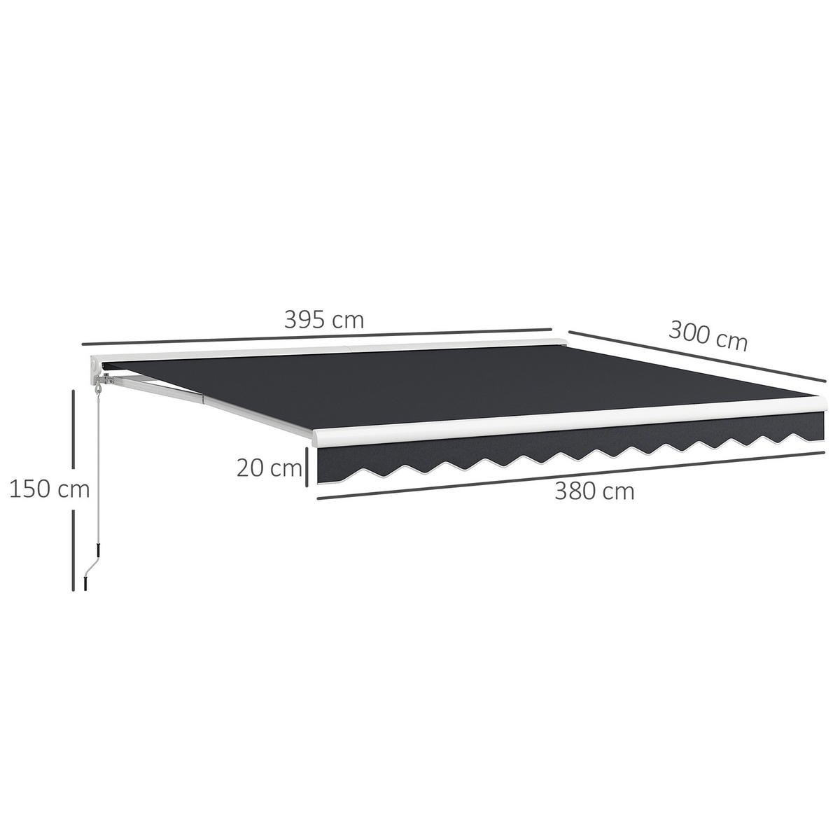 MARKISE, Grau, Aluminium, Polyester - Grau, Metall (300/150/395cm) - Outsunny