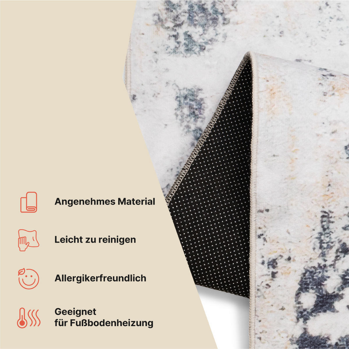 TEPPICH ASH Creme 160/230 cm - Creme, Textil (160/230cm) - Tapiso