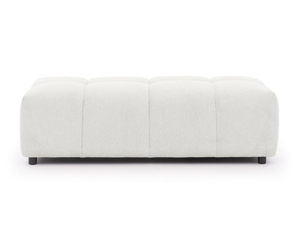HOCKER Bubble mit Sitzfläche in Bubble-Optik aus weichem Creme Strukturstoff mit schöner Sitzkomfort - Creme/Schwarz, Holz/Kunststoff (147/42/74cm) - S-Style Möbel