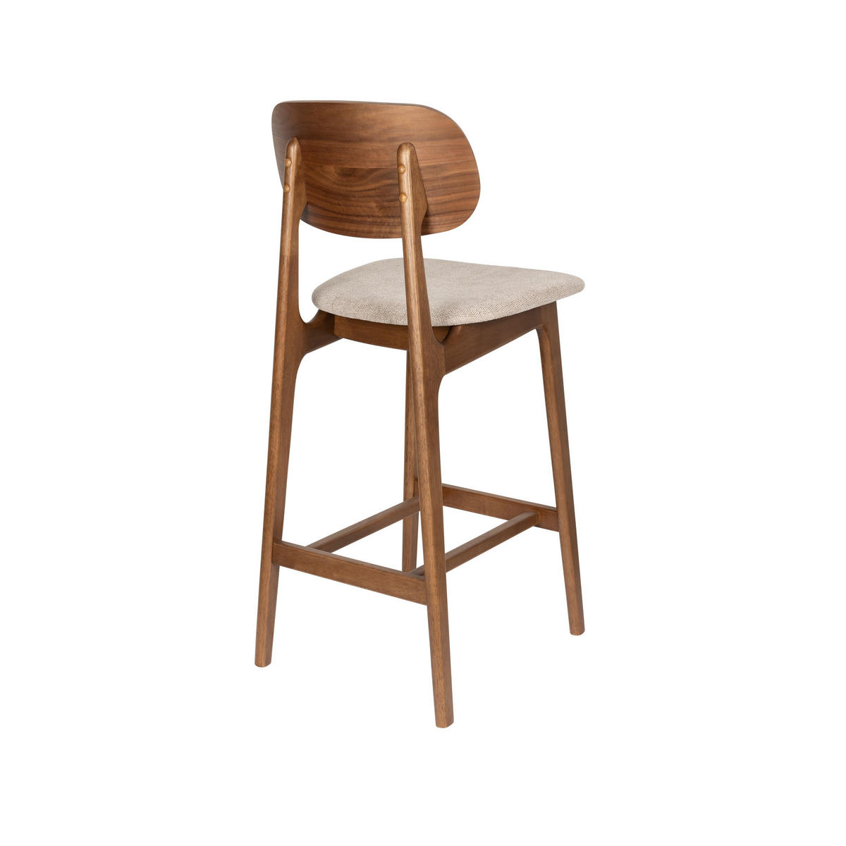 BARHOCKER Marais Rückenlehne 68,5 cm Walnussfarbe - 2 er Set - Braun, Kunststoff (44.5/104/55.5cm) - Dutchbone