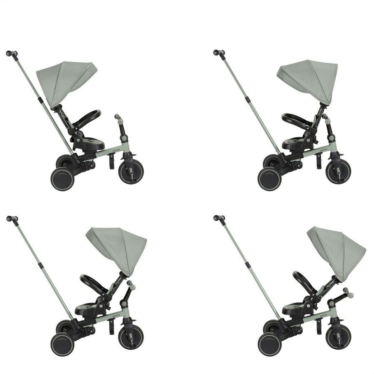 DREIRAD Aluma 5 in 1 Laufrad grün Schiebegriff Fußstütze Tragegriff Bremse - Grün, Metall (71/49/99cm) - Kikka boo