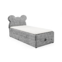 BOXBETT TEDDY 100/200 Cord-Samt Hellgrau H3 - Hellgrau, Holz/Holzwerkstoff (100/200cm) - Deine Möbel 24