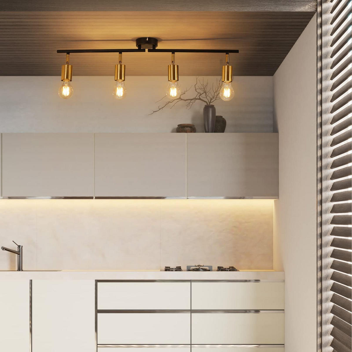 STRAHLER Nixie 4-flammig 75/9/13 cm - Goldfarben, Metall (75/9/13cm) - Nettlife