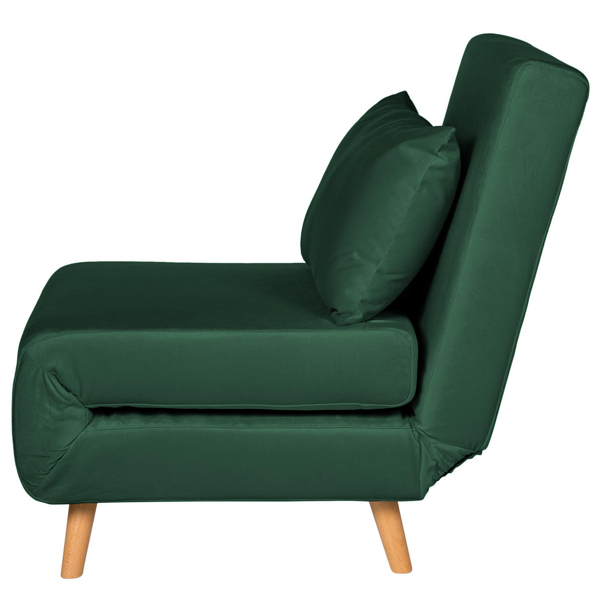 SCHLAFSESSEL - Dunkelgrün/Buchefarben, Holz/Buchenholz (77/81/90cm) - home24