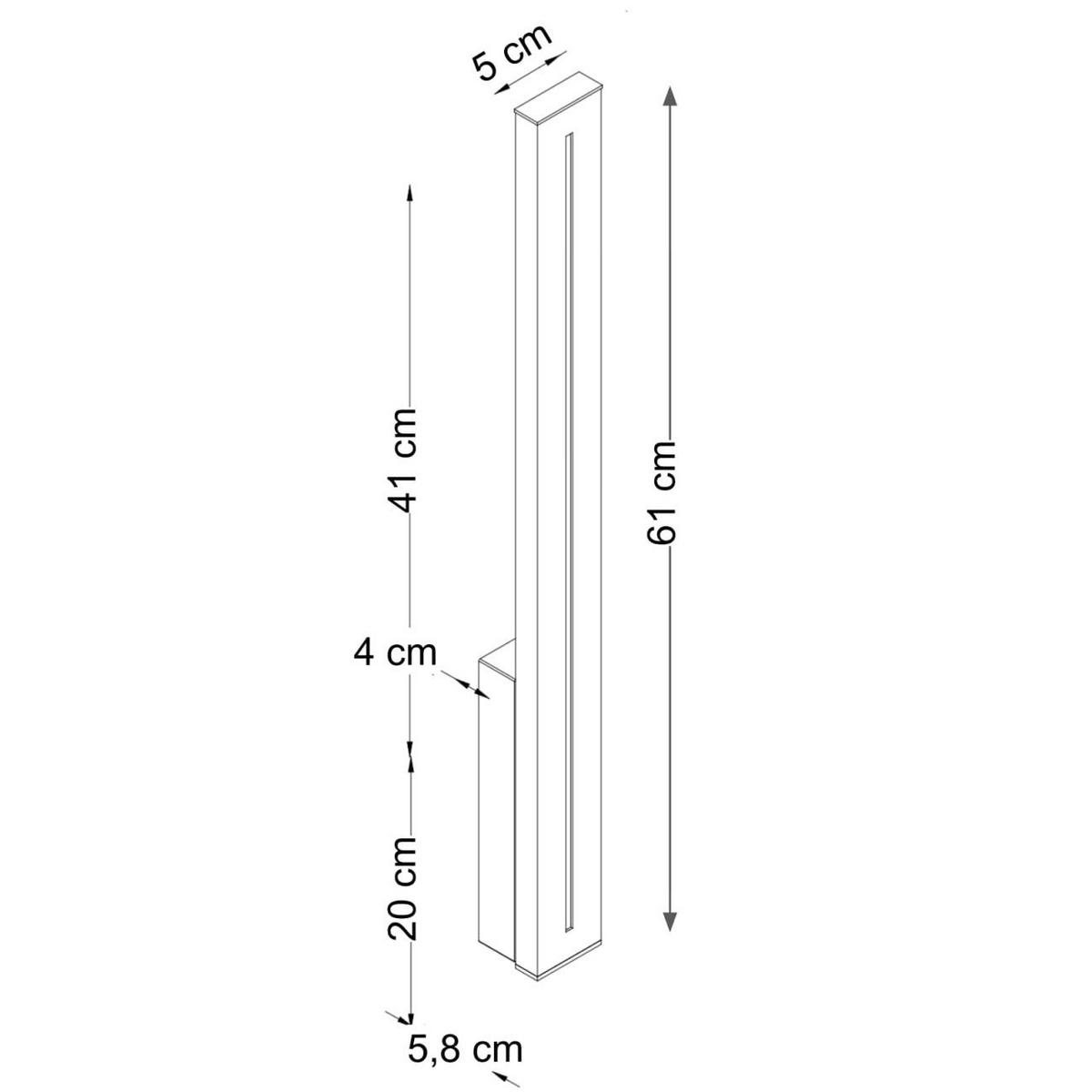 WANDLEUCHTE Noméris, Weiß, 61cm - Weiß, Metall (5/61/6cm) - KOSILUM
