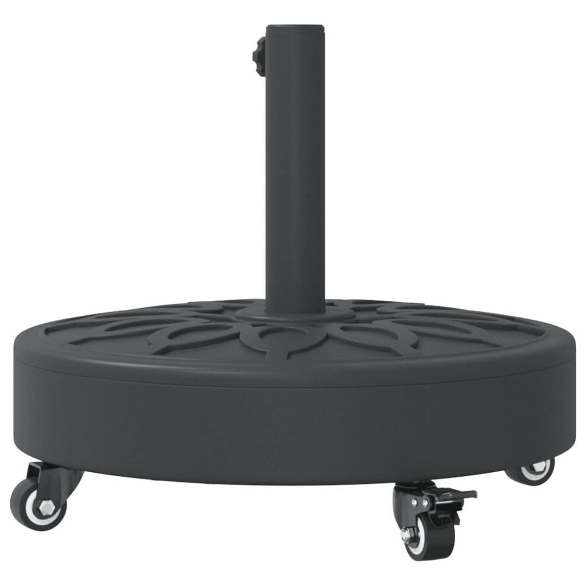 SONNENSCHIRMSTÄNDER Mit Rollen Für Ø38/48 Mm Mast 27 Kg Rund - Schwarz, Kunststoff (45/45cm) - vidaXL