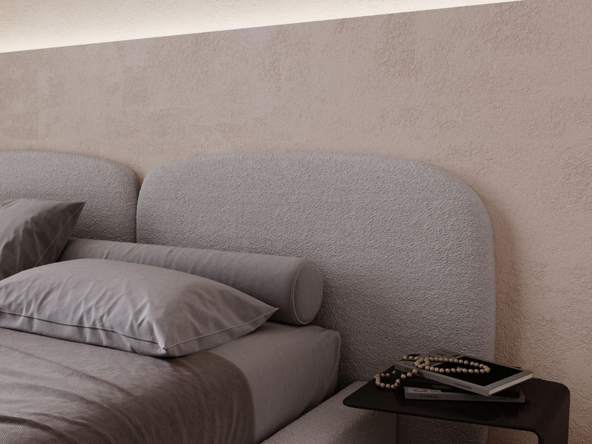 POLSTERBETT Palermo 200x200 Hellgrau - Hellgrau, Textil (200/200cm) - Graingold