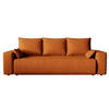 SOFA Bubi mit Bettkasten und Schlaffunktion, Velourstoff - Rostfarben, Holzwerkstoff (242/85/95cm)