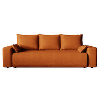 SOFA Bubi mit Bettkasten und Schlaffunktion, Velourstoff - Rostfarben, Holzwerkstoff (242/85/95cm)