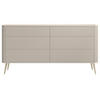 KOMMODE Ovarlo Greige mit Metallbeinen 168 cm - Taupe/Goldfarben, Holzwerkstoff/Metall (168/83.8/38cm) - Selsey