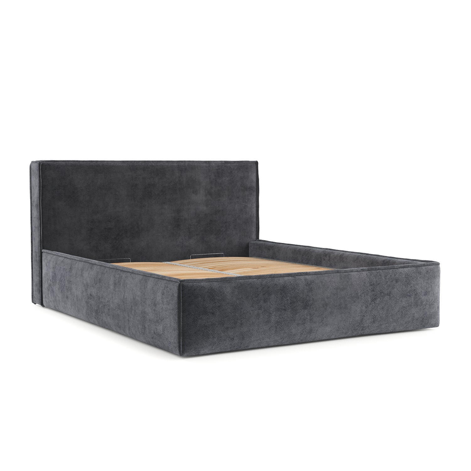 POLSTERBETT Sato mit Stauraum 140/200 cm Anthrazit im Terra NW Stoff - Anthrazit/Schwarz, Holz/Holzwerkstoff (140/200cm) - AltaBeds