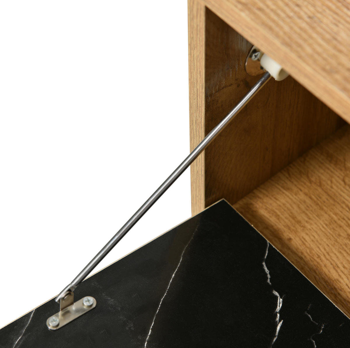 LOWBOARD Naturholz aus MDF mit PVC-Kante und Eisenbeinen - Naturfarben, Holzwerkstoff (30/58/129cm) - OKMYHOME
