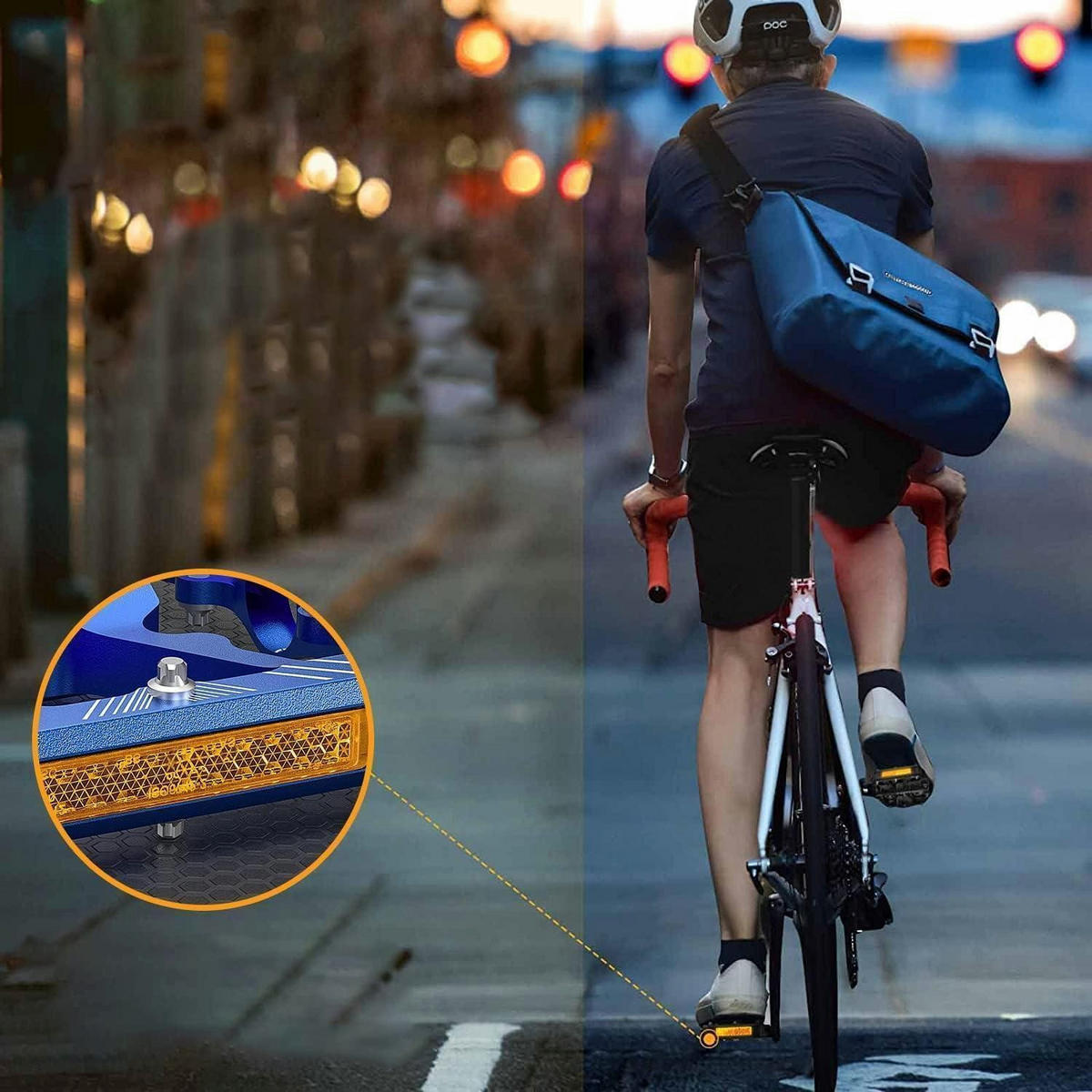 FAHRRADPEDALE Aluminium Blau mit Reflektoren - Blau, Metall (10.1/1.5/11.8cm)