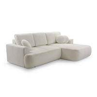 ECKSOFA VELOS Beige L - Rechts Bouclé - Beige/Schwarz, Kunststoff/Textil (260/168cm) - Luxkor24
