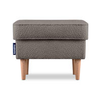 SITZHOCKER STRALIS zeitloses Design hohe Füße, dunkelbeige - Graubraun, Textil (41/43/56cm) - KONSIMO®