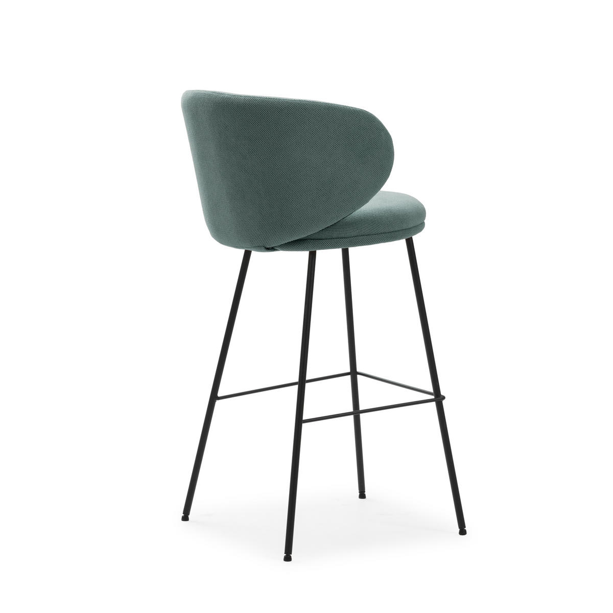BARHOCKER (Set aus 2) aus Stoff mit schwarzen Metallbeinen - rush 56/53/65 cm - Grün, Textil (53/65/56cm) - Drawer