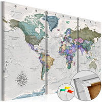 PINNWANDBILDER Bunt 90/60 cm - Multicolor/Grau, Naturmaterialen/Textil (90/60cm) - KUNSTLOFT