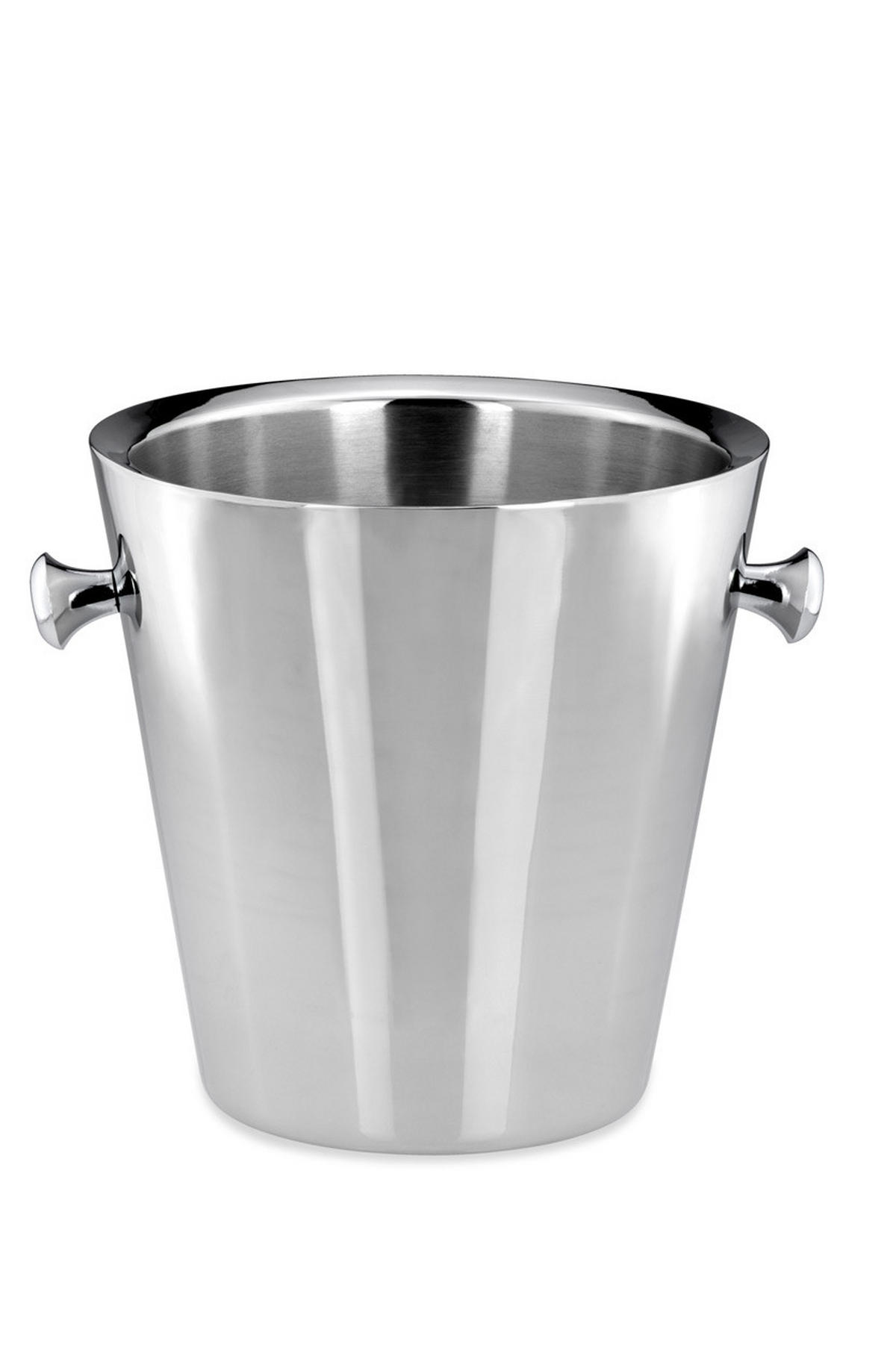 WEIN-/SEKT Flaschenkühler Hochglanz poliert (H) 23 x (Ø) 22,5 cm - Silberfarben, Paraffin (23/23cm) - Hermann Bauer jun. Kollektion GmbH