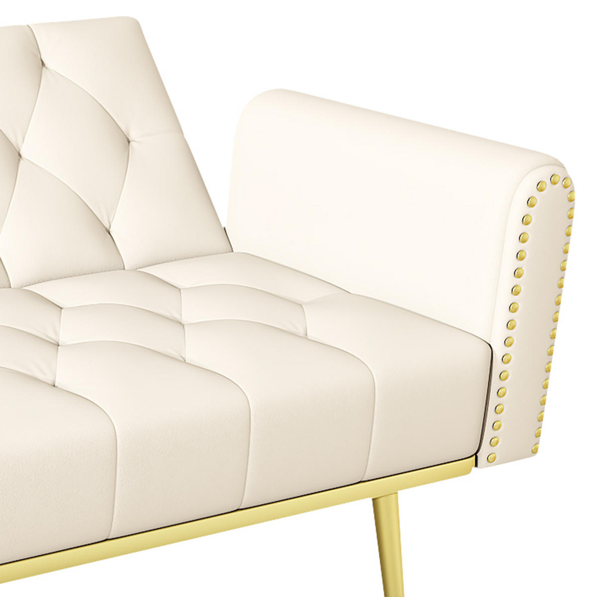 2-SITZER SCHLAFSOFA Samt Beige mit Verstellbarer Rückenlehne und Getränkehalter - Beige, Holzwerkstoff/Textil (175/73.5/89cm) - WISHDOR
