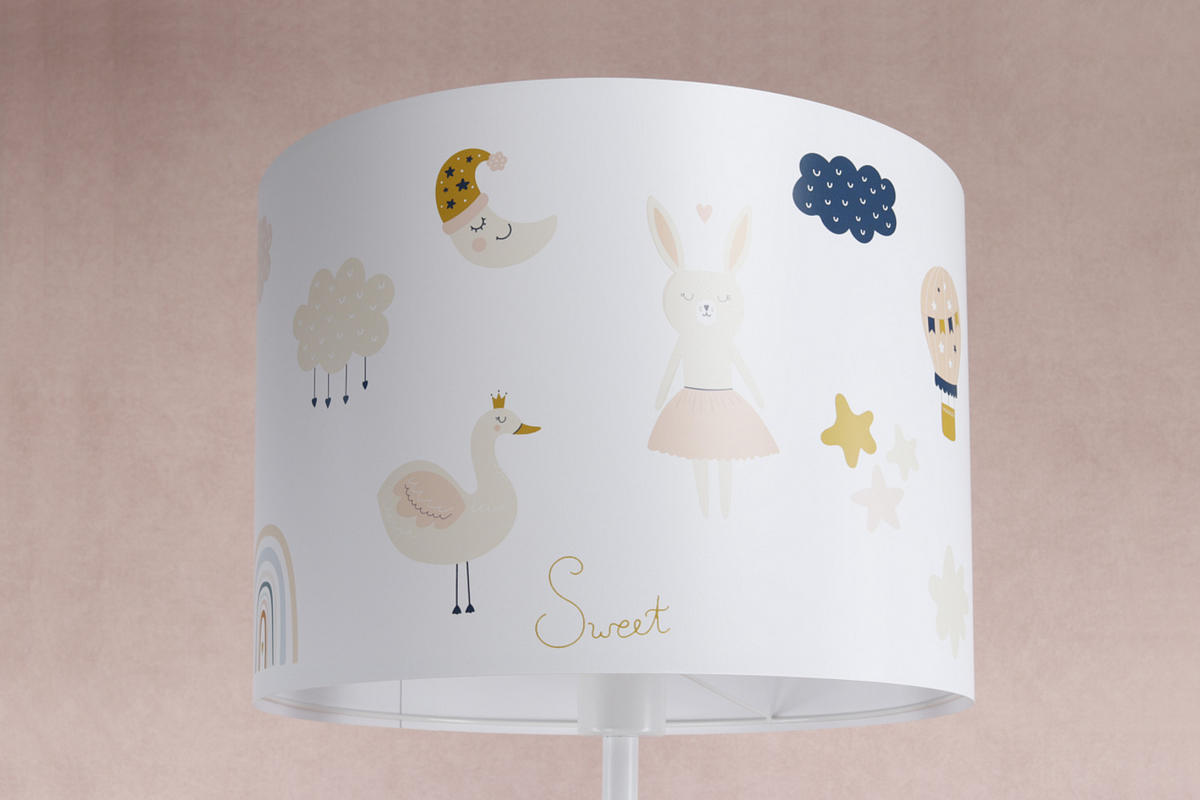 STEHLAMPE Bunt 40/30 cm - Multicolor/Weiß, Kunststoff (30/40/30cm) - KUNSTLOFT