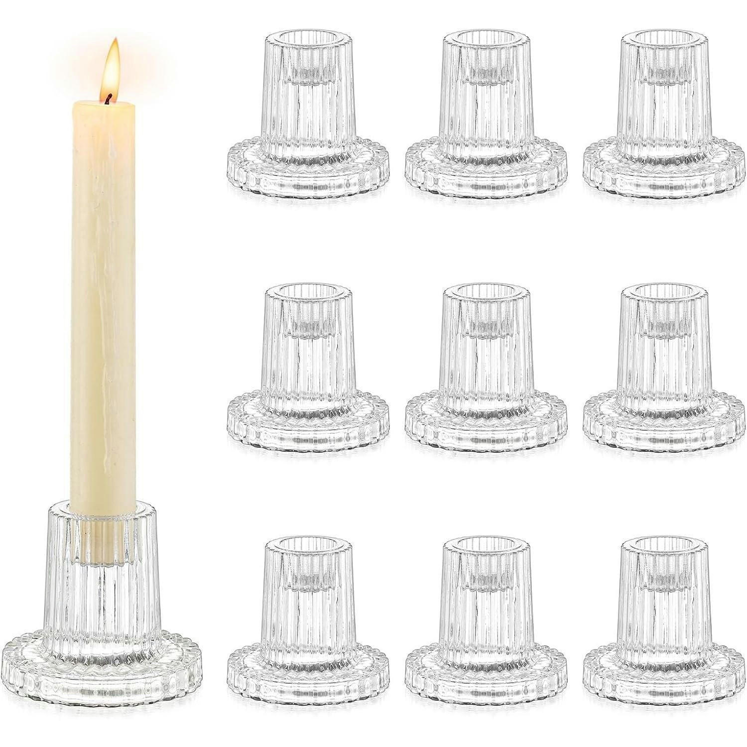 KERZENSTÄNDER 10er Set Glas Transparent 7 cm - Transparent, Glas (5/5/10cm)
