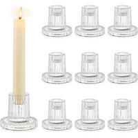 KERZENSTÄNDER 10er Set Glas Transparent 7 cm - Transparent, Glas (5/5/10cm)