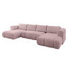 WOHNLANDSCHAFT Ottomane Links CLOUD-U 414x180x40 Rosa Cord - Rosa, Holzwerkstoff/Kunststoff (414/90/180cm) - ALTDECOR