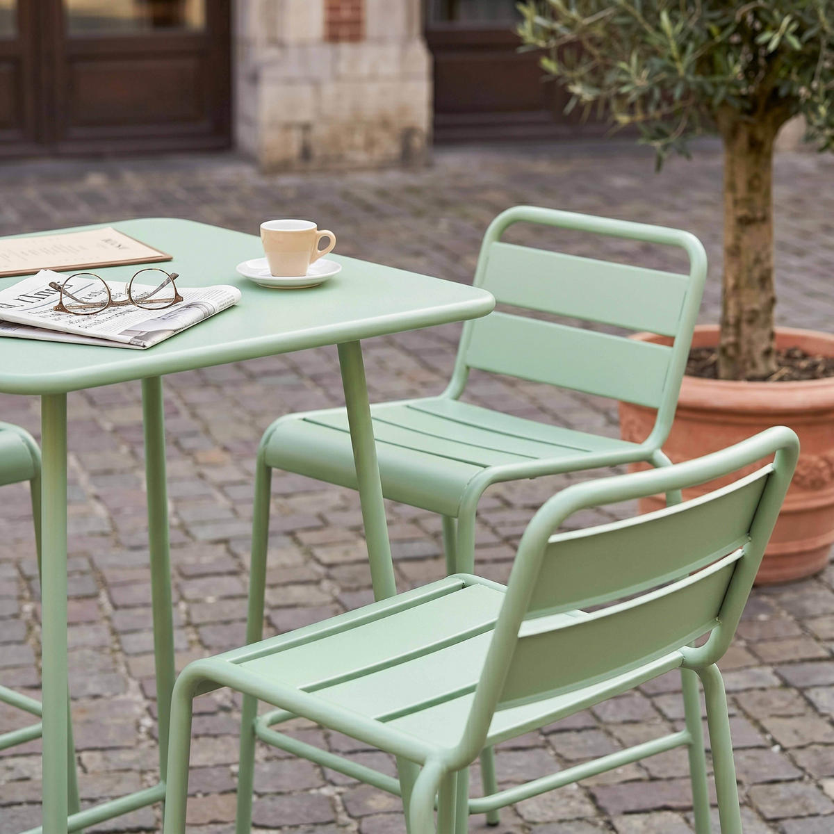 GARTENSET 5-tlg., Salbeigrünen - Grün, Metall - Oviala