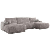 SEDACIA SÚPRAVA RINA U Svetlosivá Menčester - čierna/svetlosivá, textil/plast (360/85/170cm) - MKS