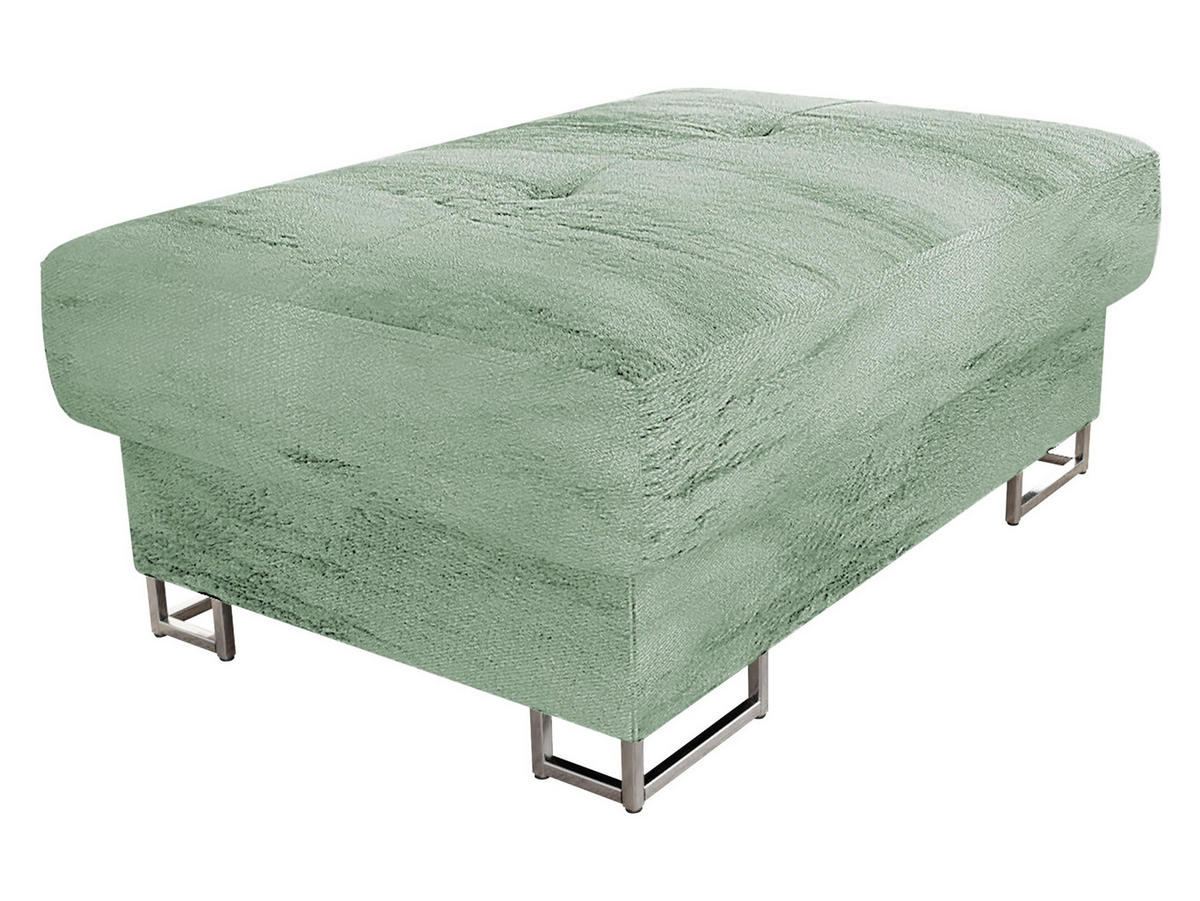 POLSTERHOCKER Cotere - Silberfarben/Mintgrün, Holz/Metall (104/42/67cm) - MIRJAN24