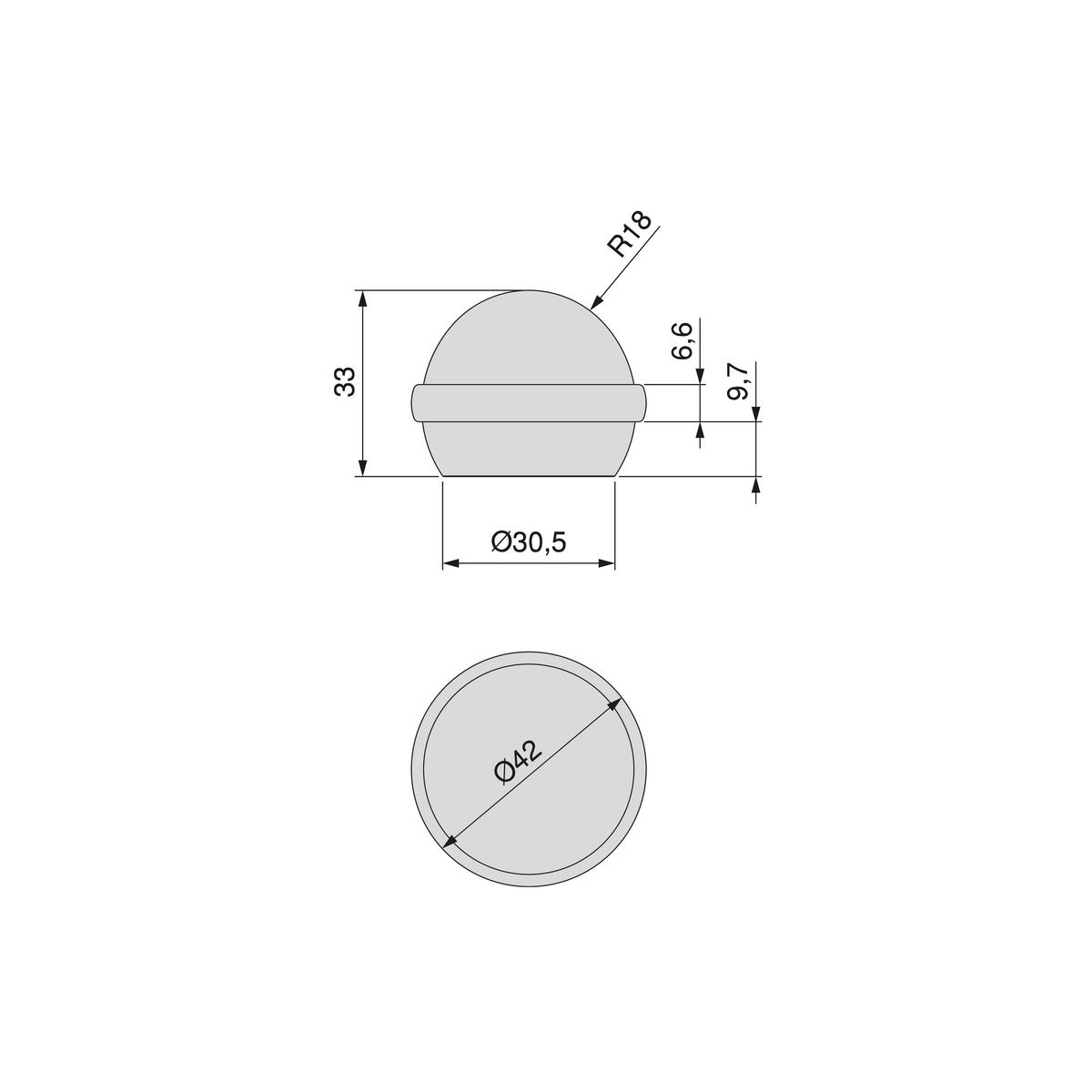 TÜRSTOPPER, halbkugelförmig, selbstklebend, Bodenbefestigung, Kunststoff, Transparent 6er-set - Transparent, Kunststoff (8.8/12.6cm) - EMUCA