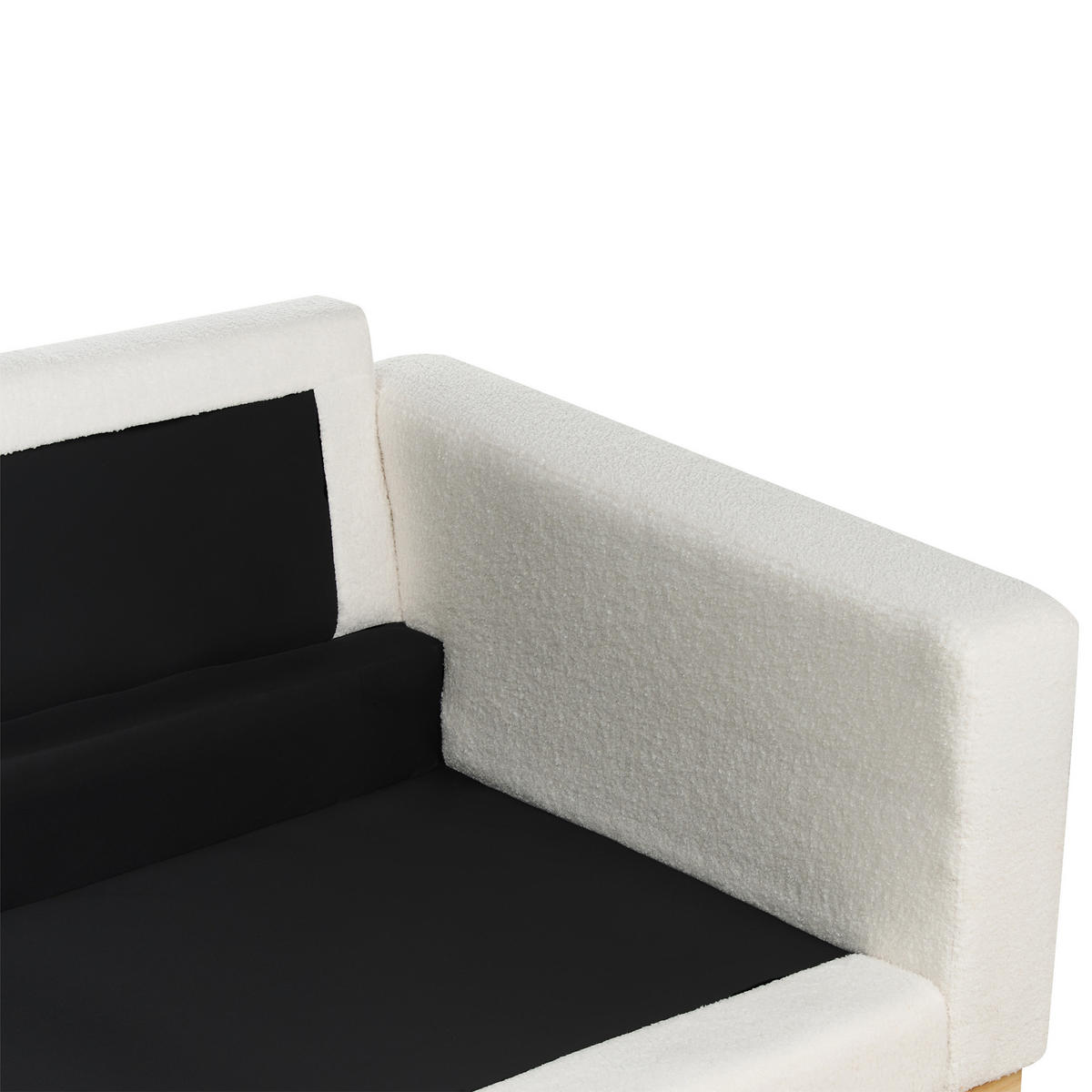 2-SITZER-SOFA Bouclé weiss/hellbraun Siggard - Hellbraun/Weiß, Textil (184/84/92cm) - Beliani