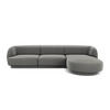 ECKSOFA rechts Miley aus Samt hellgrau 4 Sitzplätze - Hellgrau, Textil (156/255cm) - Micadoni
