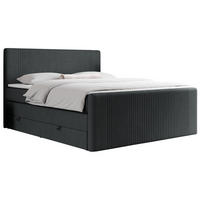 BOXSPRINGBETT KING DOREN 180/200 Dunkelgrau Struktur - H4 - Dunkelgrau, Holz/Textil (180/200cm) - MKS