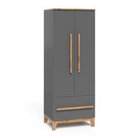 KINDERKLEIDERSCHRANK Malia Grau/Artisan 70 x 186.8 cm - Grau, Holzwerkstoff (70/186.8/53.4cm) - VitaliSpa