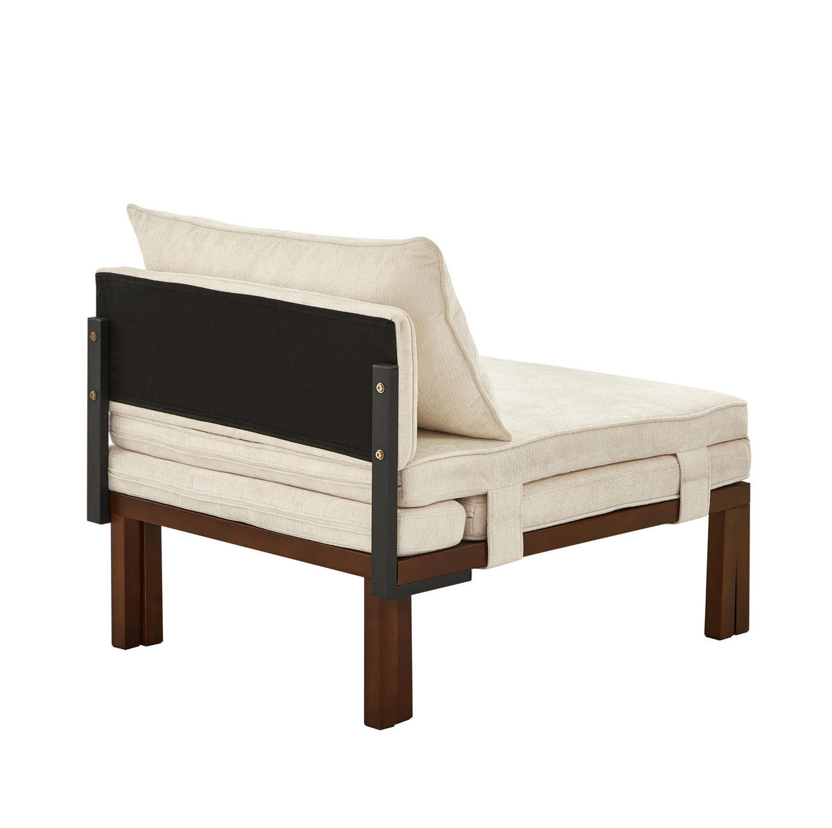 SCHLAFSESSEL 2-in-1 ausziehbar Velvet Beige mit USB Type-C - Beige, Holz (82/79/176cm) - Meubliv