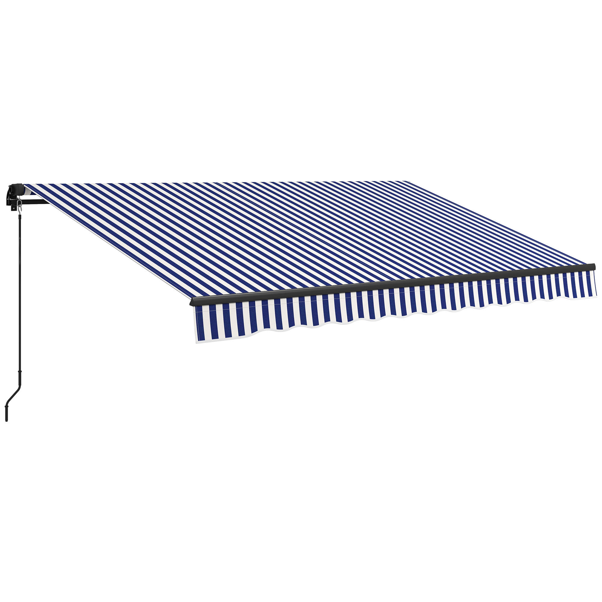 MARKISE, Blau+Weiß, Polyesterstoff, Aluminium - Blau, Metall (290/1/350cm) - Outsunny