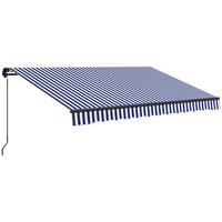 MARKISE, Blau+Weiß, Polyesterstoff, Aluminium - Blau, Metall (290/1/350cm) - Outsunny