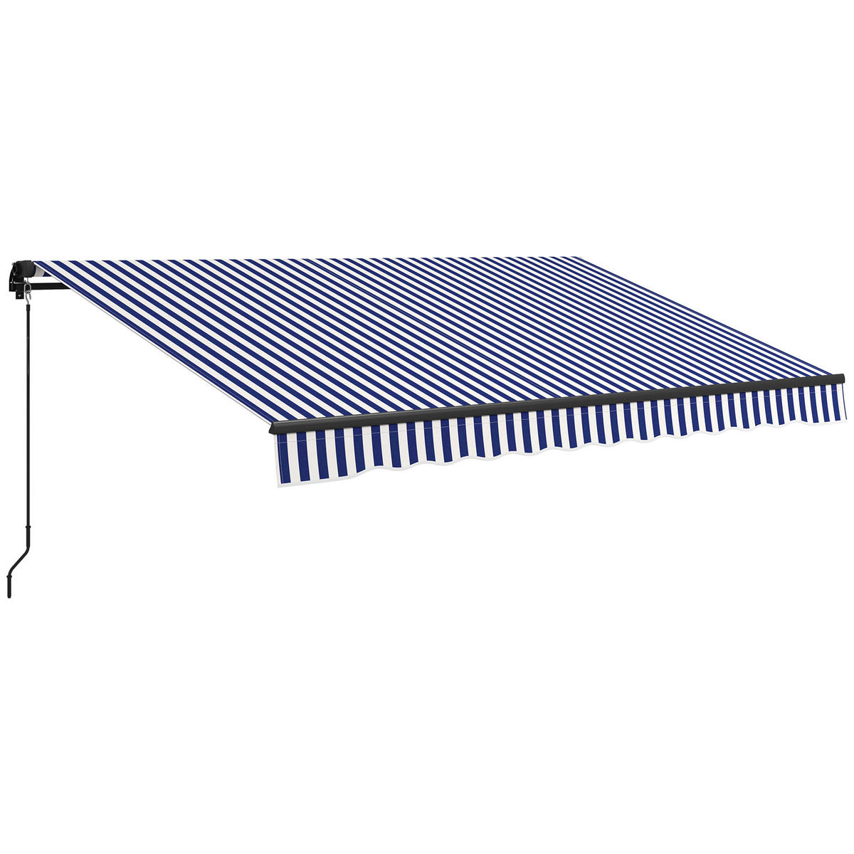 MARKISE, Blau+Weiß, Polyesterstoff, Aluminium - Blau, Metall (290/1/350cm) - Outsunny