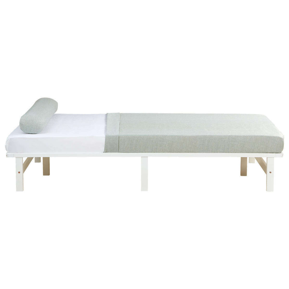 HOLZBETT mit Matratze 140/200 cm weiß - Weiß, Holz (140/200cm) - Homestyle4u