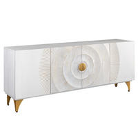 SIDEBOARD GOLDEN SUNSET Mango Weiß 180 cm - Goldfarben/Weiß, Holz/Metall (177/77/38cm) - riess-ambiente