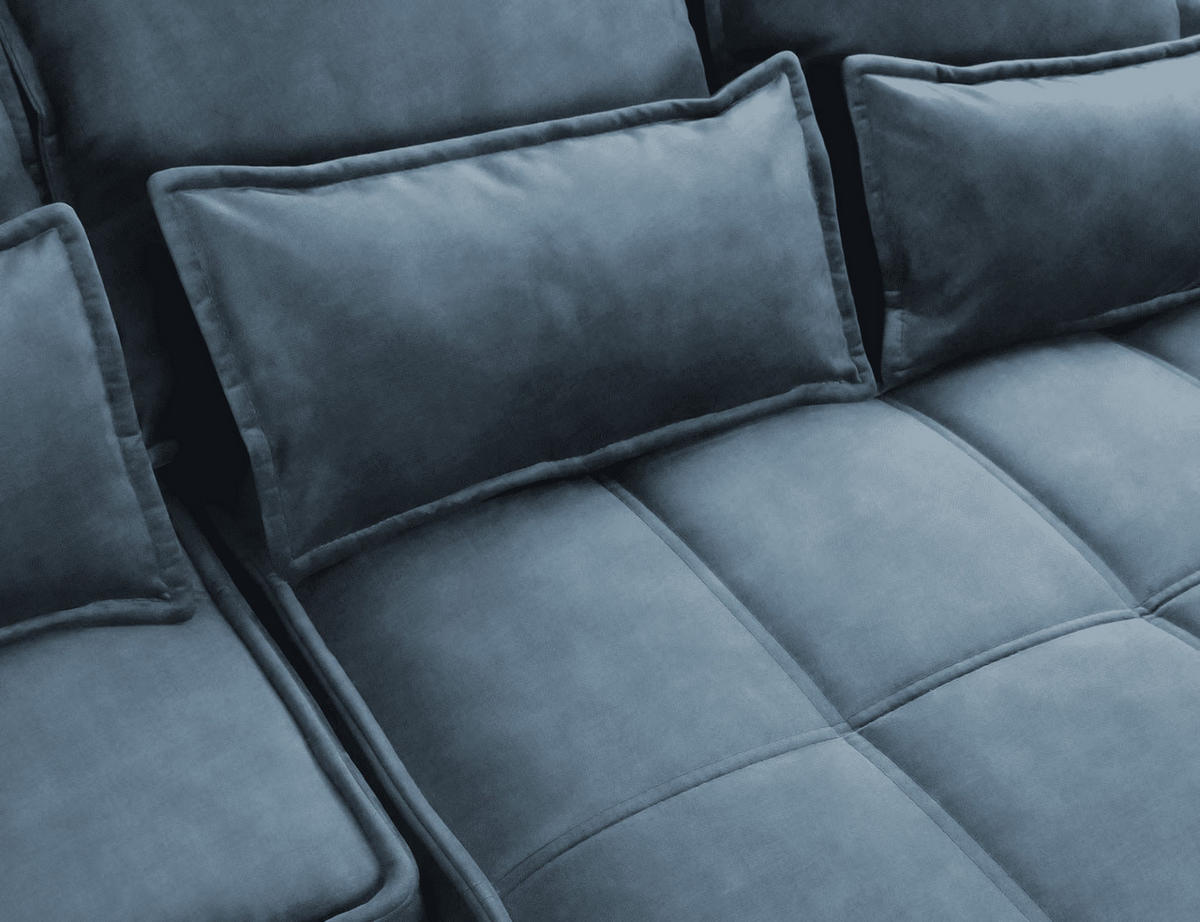 ECKSOFA mit Schlaffunktion und Bettkasten - Dunkelblau, Textil (196/265cm) - Eltap