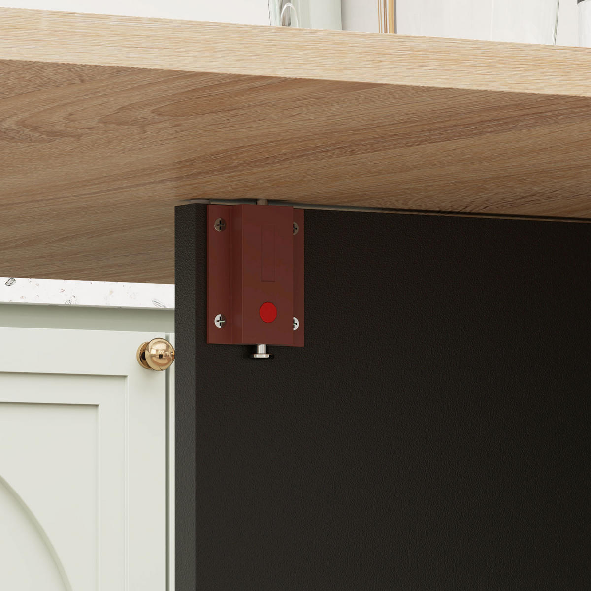 KLAPPTISCH DE-16474 ausziehbar, auf Rollen, 2 Regale Eiche - Schwarz, Holzwerkstoff (75/140/74cm) - ComfortXL
